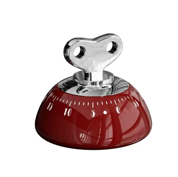 Mechanical Kitchen Timer with Magnetic Back, ABS Material, Loud Alarm, Battery-Free Countdown Timer for Cooking, Study, Fitness, Office