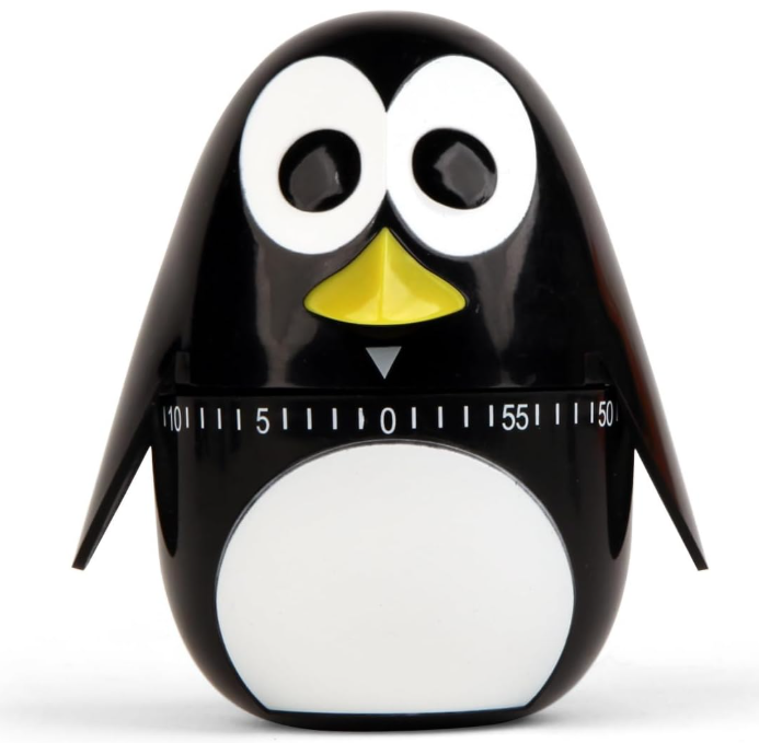 Cute Penguin Kitchen Timer, 60-Minute Mechanical Cooking Timer, Fun Animal Egg Timer for Baking, Study, Classroom, Kids