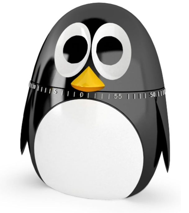 Cute Penguin Kitchen Timer, 60-Minute Mechanical Cooking Timer, Fun Animal Egg Timer for Baking, Study, Classroom, Kids