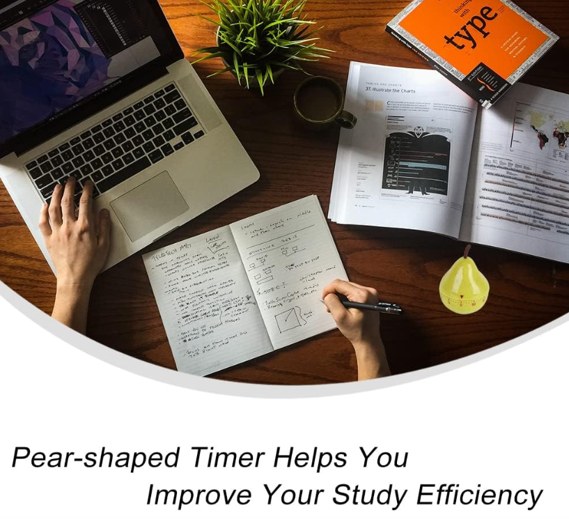 Cute Pear Kitchen Timer, 60-Minute Mechanical Cooking Timer, No Battery Required, Fun Fruit Timer for Baking, Study, Face Mask, Kids