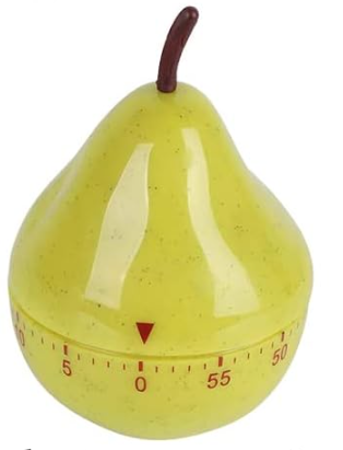 Cute Pear Kitchen Timer, 60-Minute Mechanical Cooking Timer, No Battery Required, Fun Fruit Timer for Baking, Study, Face Mask, Kids