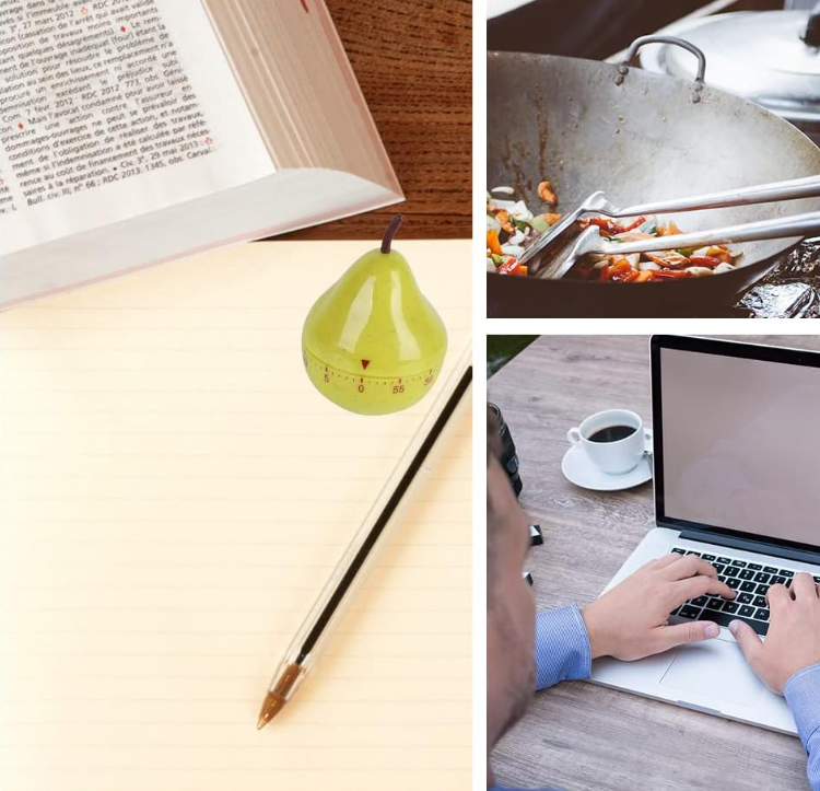 Cute Pear Kitchen Timer, 60-Minute Mechanical Cooking Timer, No Battery Required, Fun Fruit Timer for Baking, Study, Face Mask, Kids